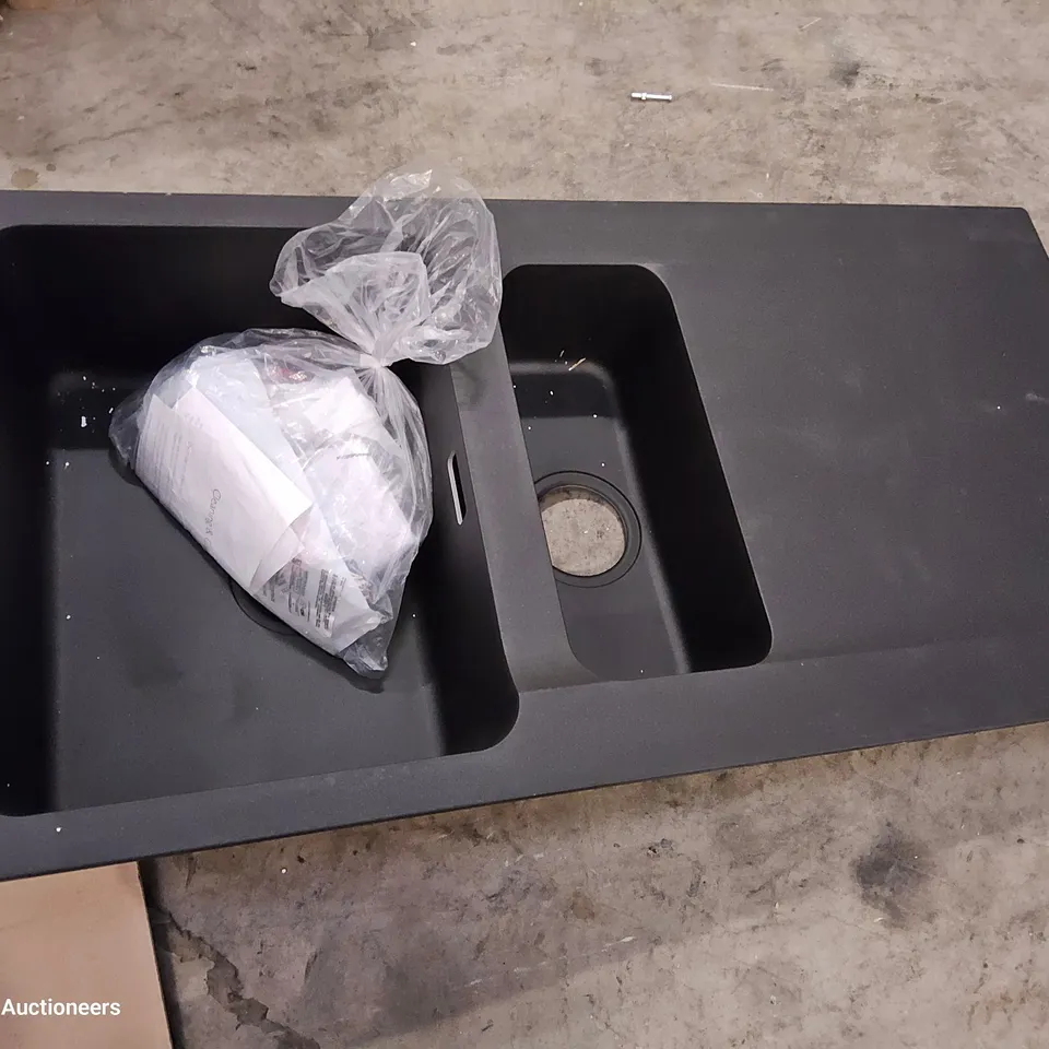 BOXED ORION 1.5 BOWL SINK & DRAINER BLACK COMPOSITE 