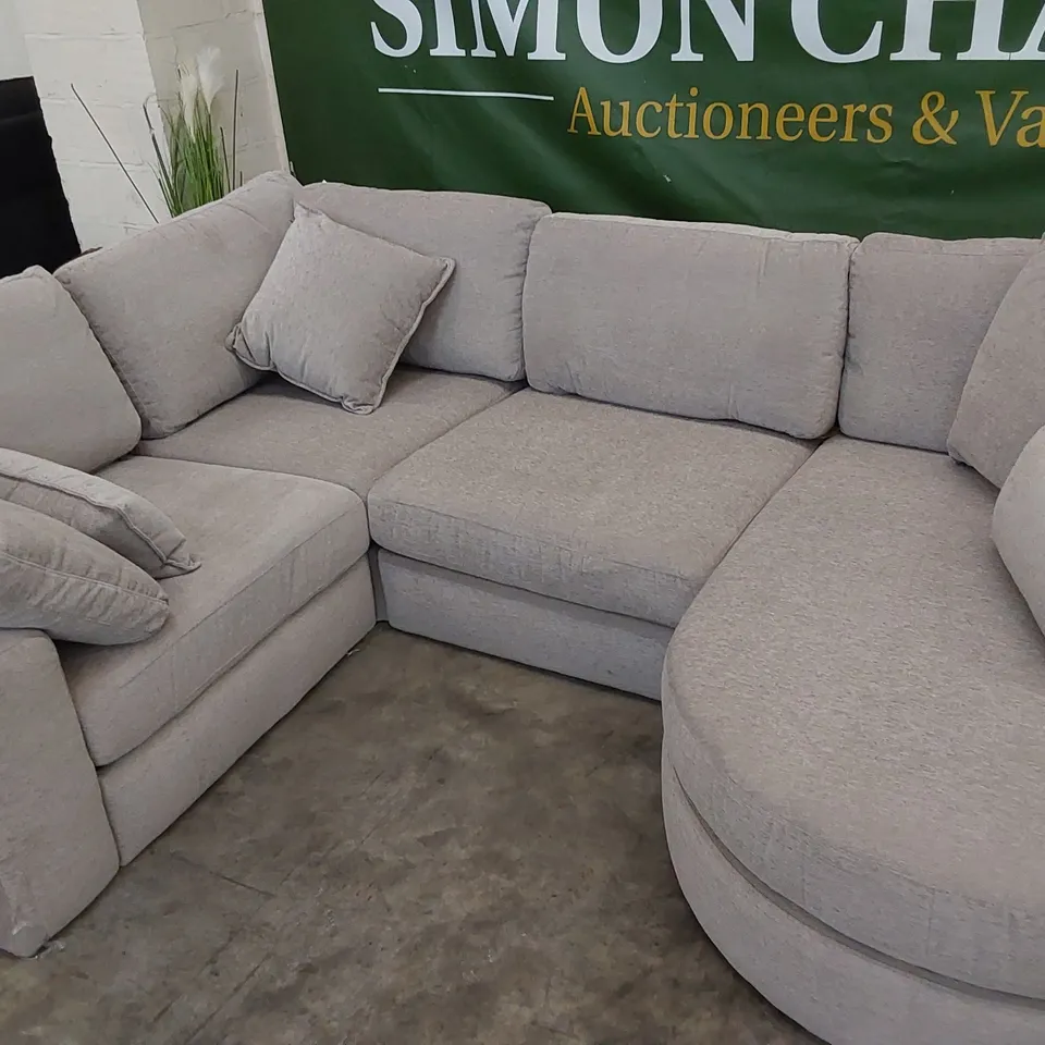 DESIGNER HALF-CHAISE CORNER SOFA WITH CUSHIONS 