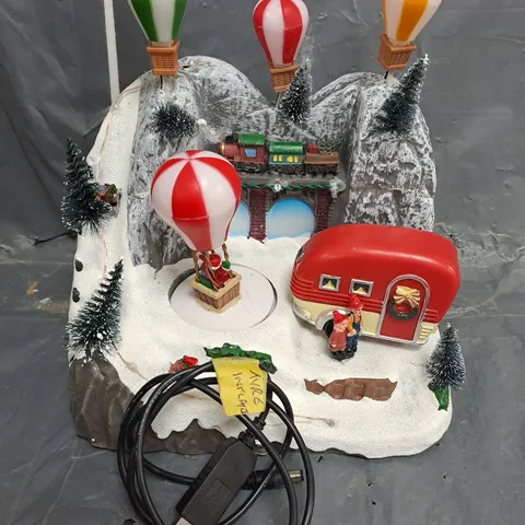 FESTIVE 23 CM LIT BALLOON VILLAGE CHRISTMAS SCENE DECORATION