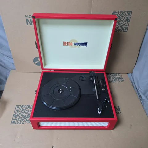 RETRO MUSIQUE BLUETOOTH TABLE TOP TURNTABLE – RED - BOXED 