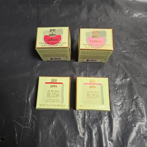 PIXI LOT OF 4 ASSORTED COSMETIC PRODUCTS TO INCLUDE - TINTED LIP JELLY IN SUCRE & AMORE - TINTED MOISTURE STICK IN RUBY & FLEUR