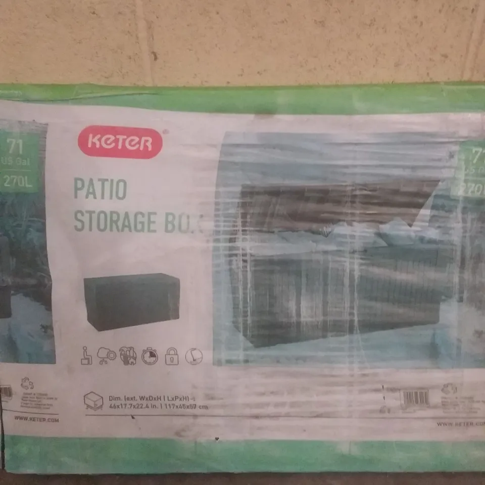 Keter 270L patio storage box 117x45x57cm