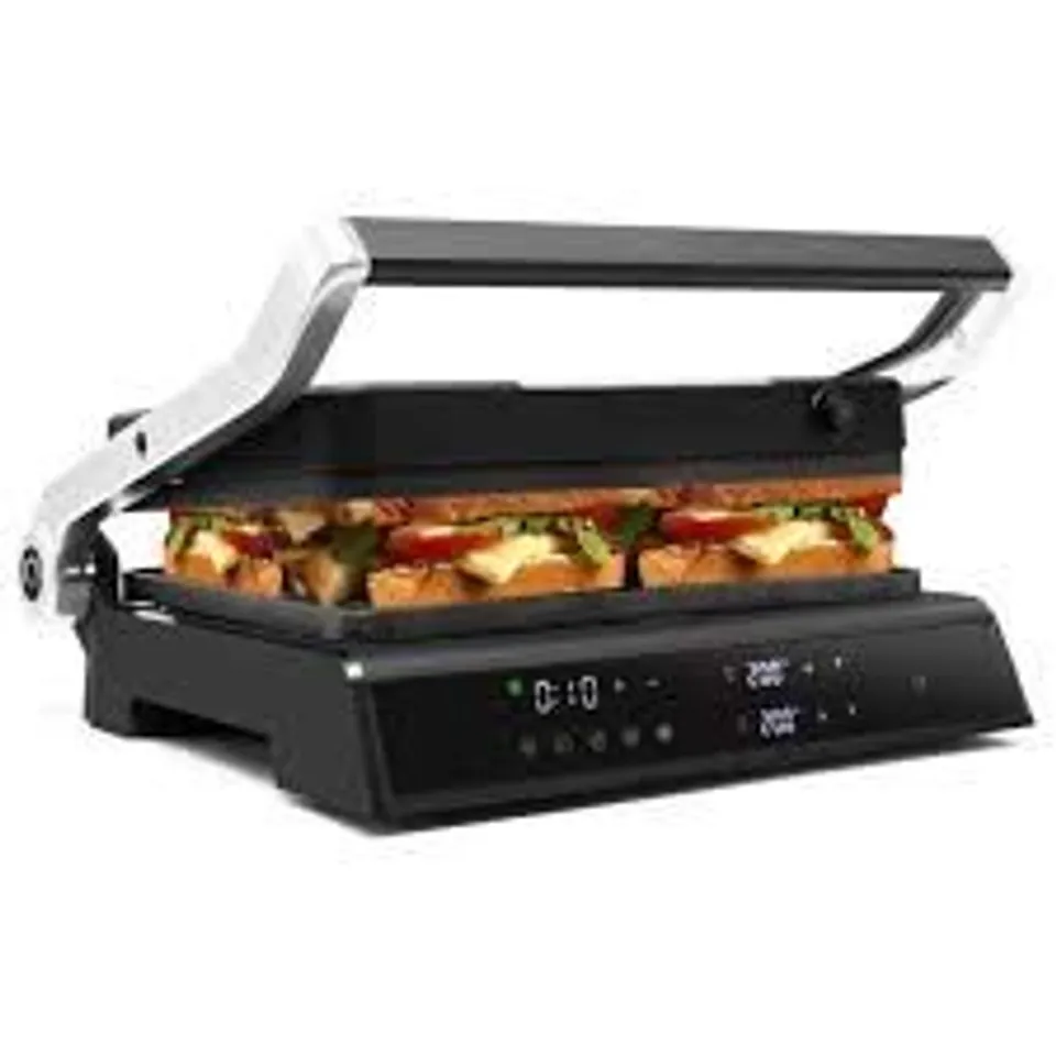 BOXED ELECTRIC PANINI PRESS GRILL 4-SLICE SANDWICH MAKER NON-STICK COATED PLATE