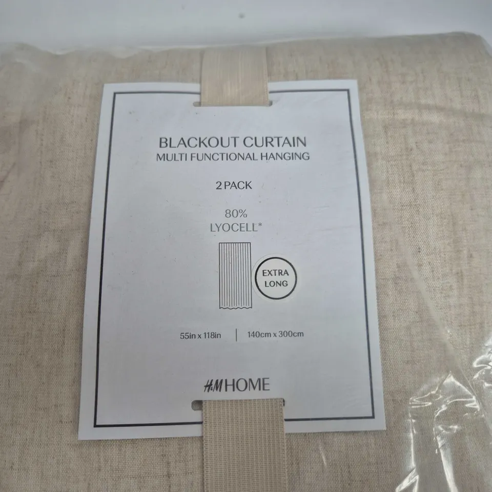 HM HOME BLACKOUT CURTAIN 2 PACK – EXTRA LONG, 140 X 300 CM (55 X 118 IN) – 80% LYOCELL