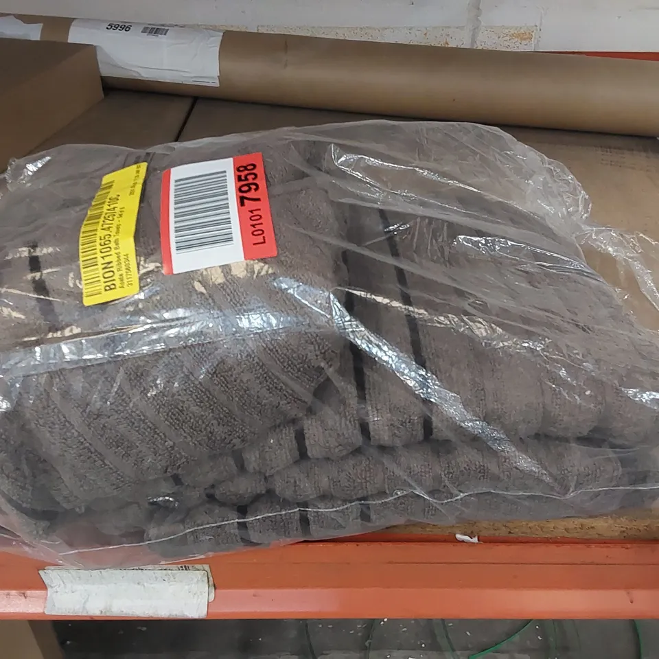 BAGGED ASATA RIBBED BATH TOWELS - SET OF 6 (1 ITEM)