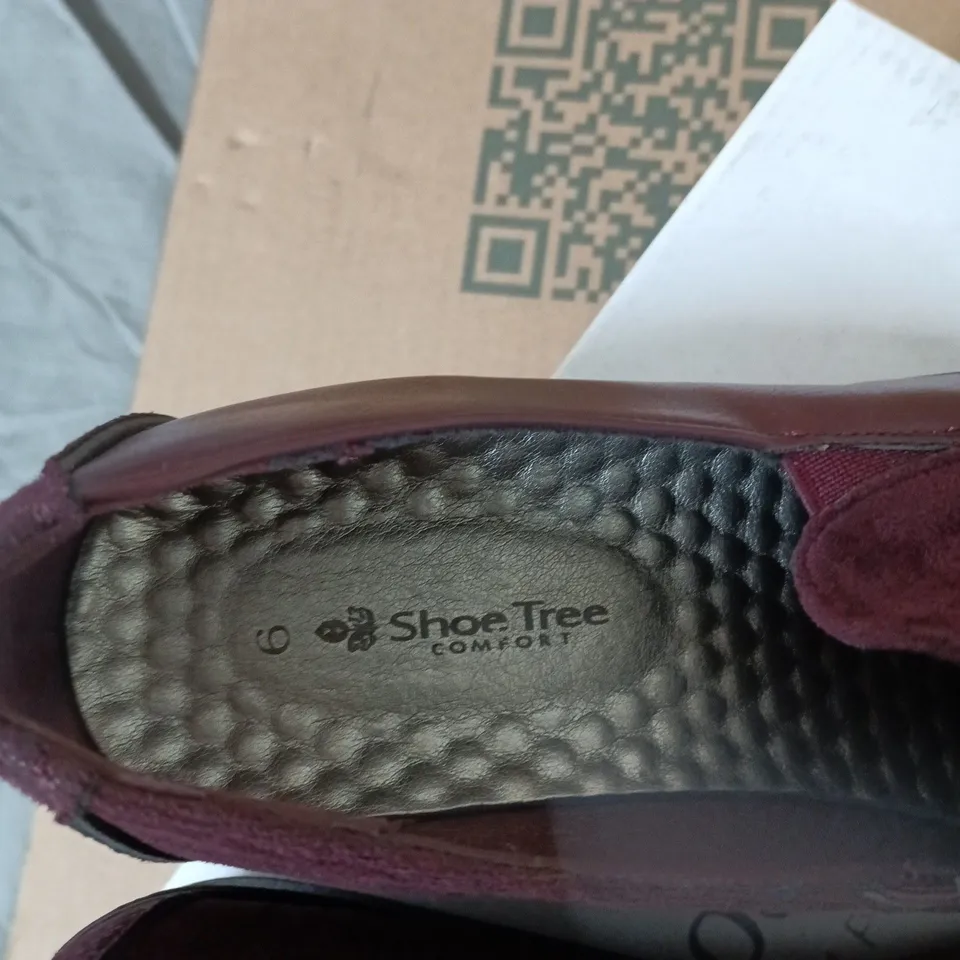 SHOE TREE COMFORT NERISSA BURGUNDY – WOMEN'S LOAFERS, UK SIZE 6
