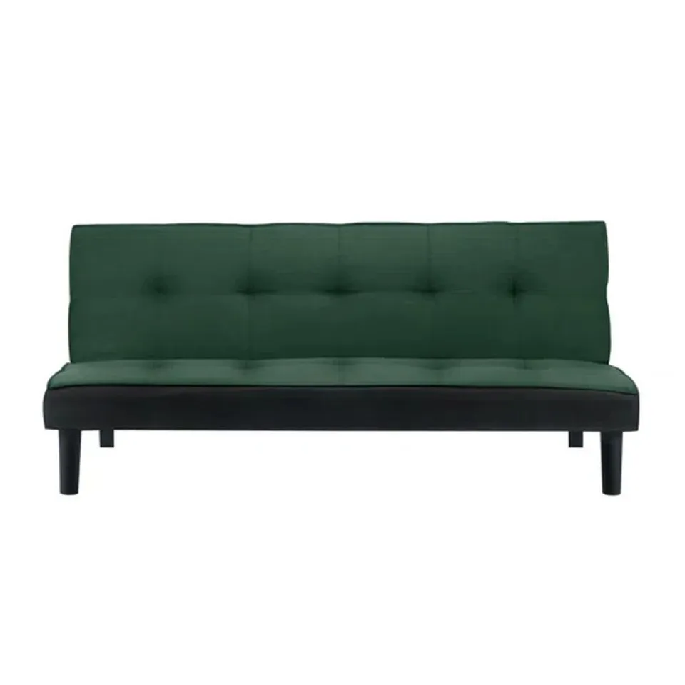 BOXED MENZE 3 SEATER CLIC CLAC SOFA BED - GREEN VELVET 