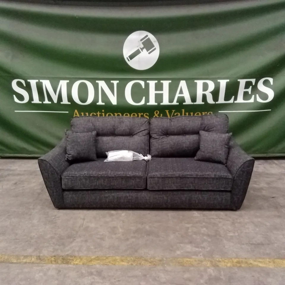 HALSTOW 3 SEATER FABRIC SOFA - CHARCOAL RRP £829