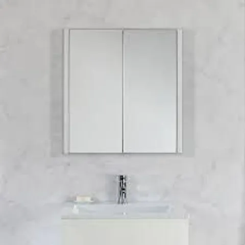 BOXED MIRRORED BATHROOM CABINET IN WHITE