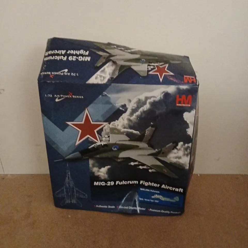 MIG-29 FULCRUM FIGHTER AIRCRAFT – 1:72 SCALE, HOBBY MASTER (BOXED)