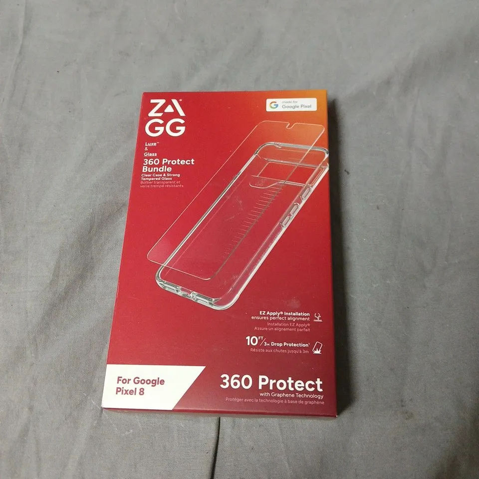 BOX OF APPROXIMATELY 50 ZAGG 360 PROTECT BUNDLE FOR GOOGLE PIXEL 8 