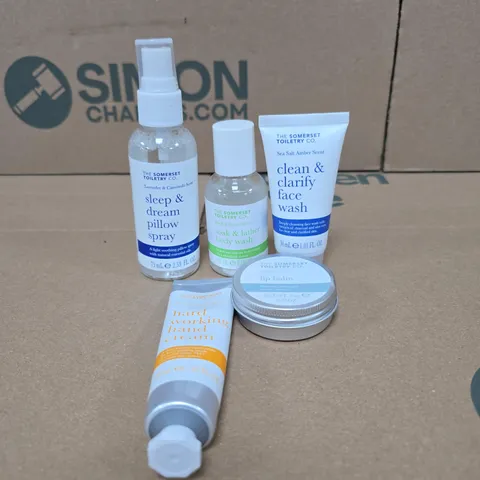THE SOMERSET TOILETRY CO 6 ITEM SET TO INCLUDE BODY CREAM, HAND WASH, LIP BALM ETC UNBOXED