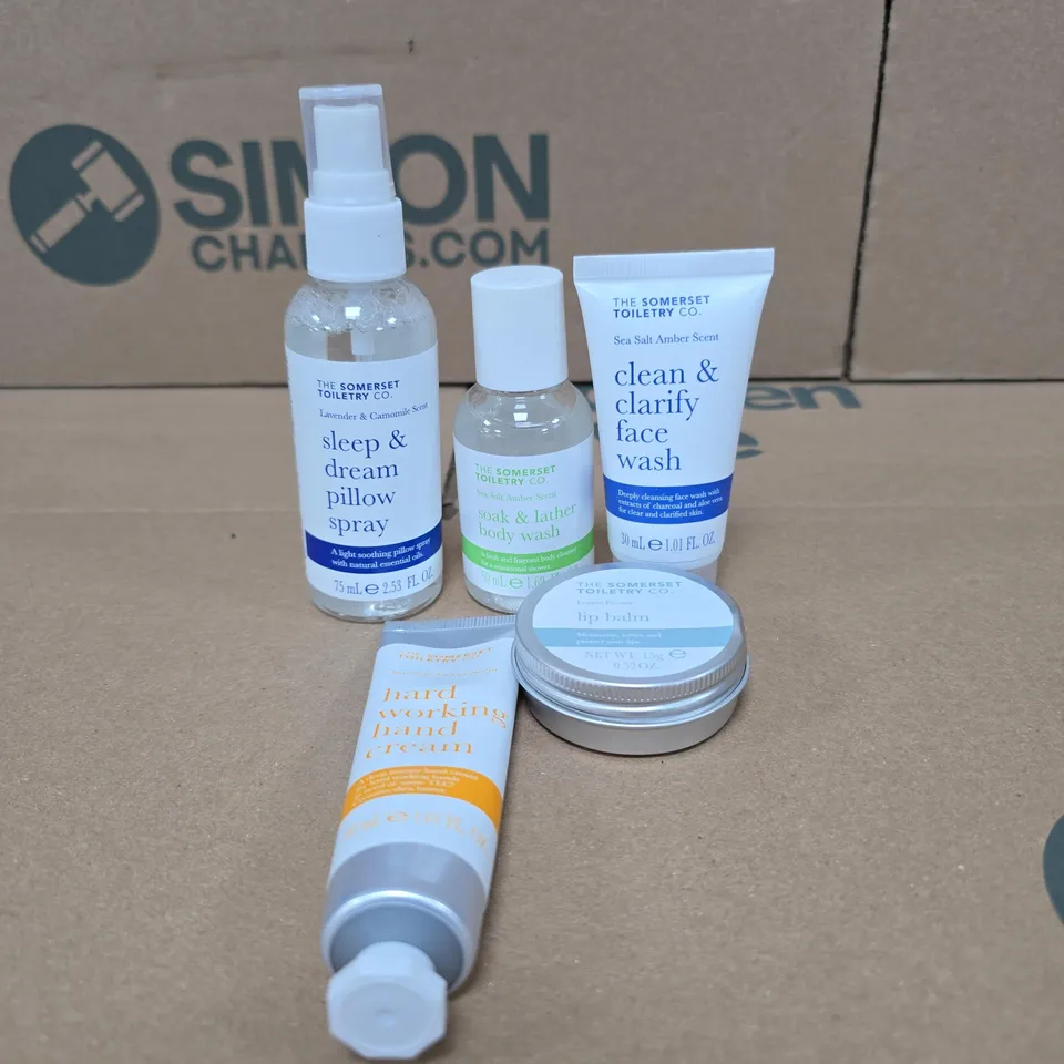THE SOMERSET TOILETRY CO 6 ITEM SET TO INCLUDE BODY CREAM, HAND WASH, LIP BALM ETC UNBOXED