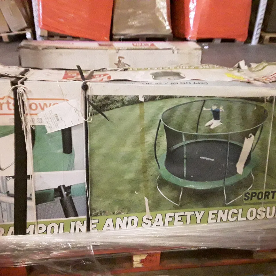 BOXED SPORTSPOWER 10FT TRAMPOLINE & SAFETY ENCLOSURE 