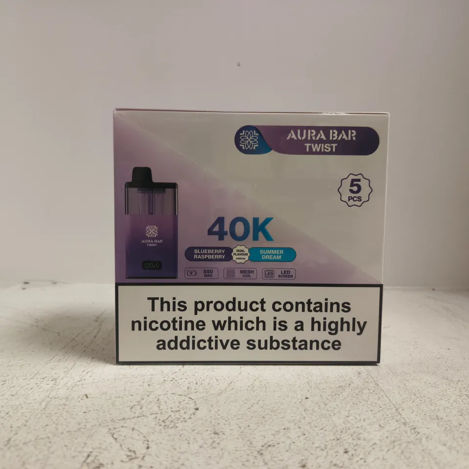 AURA BAR TWIST 40K VAPE KIT – 5 PACK