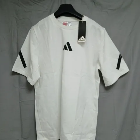 ADIDAS JUNIOR BOYS ZNE TEE – WHITE/BLACK - SIZE 15-16YRS