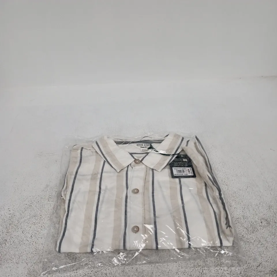 WHITE STUFF KESWICK SHORT SLEEVE STRIPE LINEN SHIRT – XXL