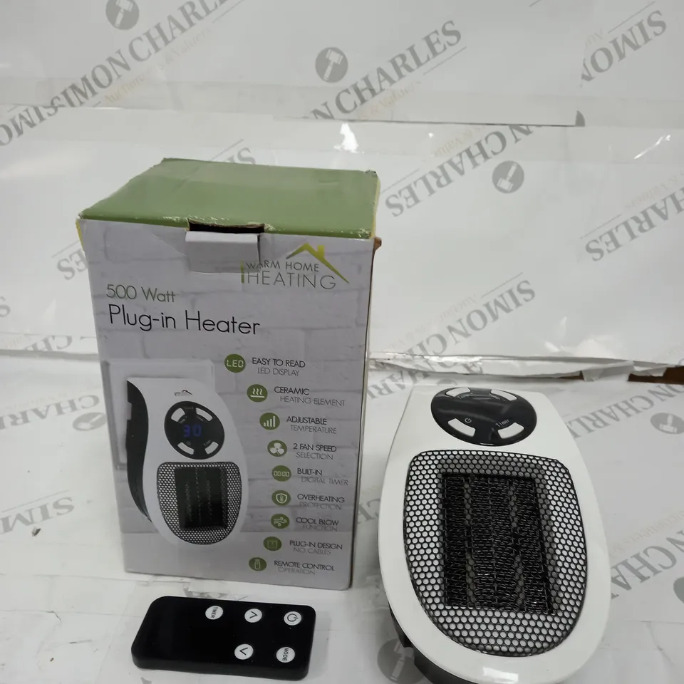 BOXED 500 WATT PLUG-IN HEATER