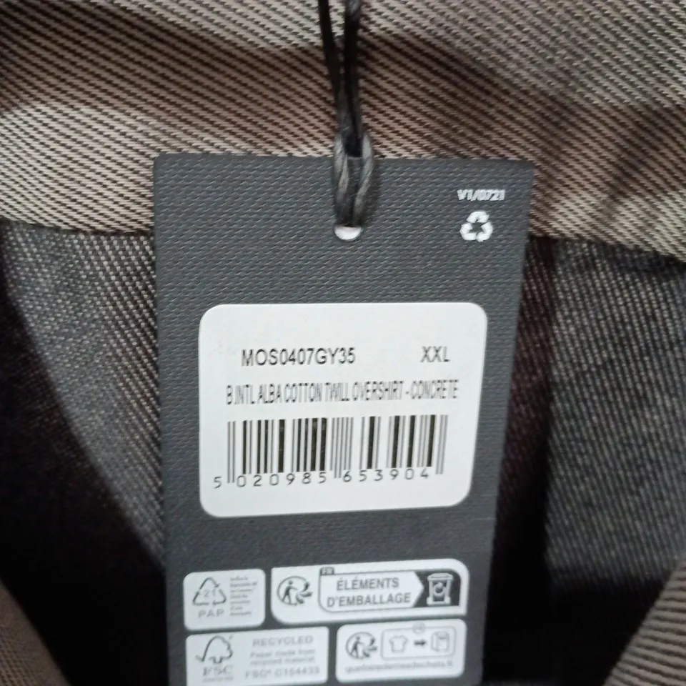 BARBOUR ALBA COTTON TWILL OVERSHIRT IN CONCRETE – XXL
