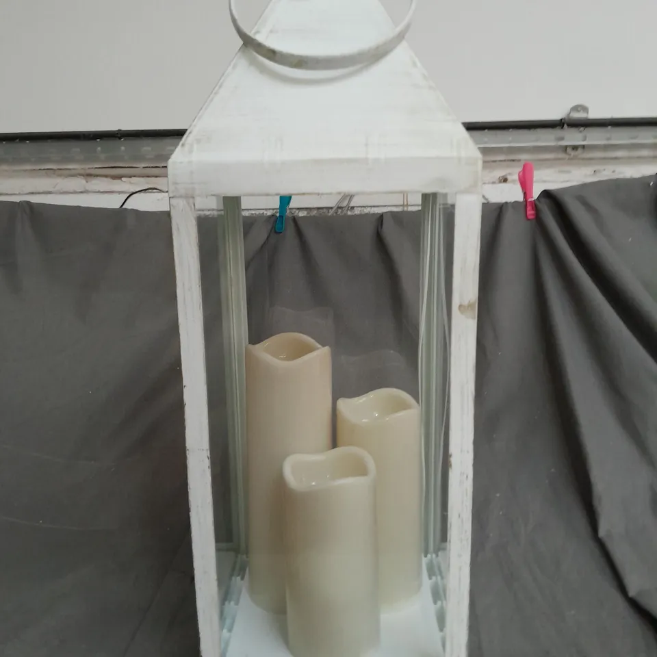 BOXED SMART SOLAR RIGA LANTERN IVORY