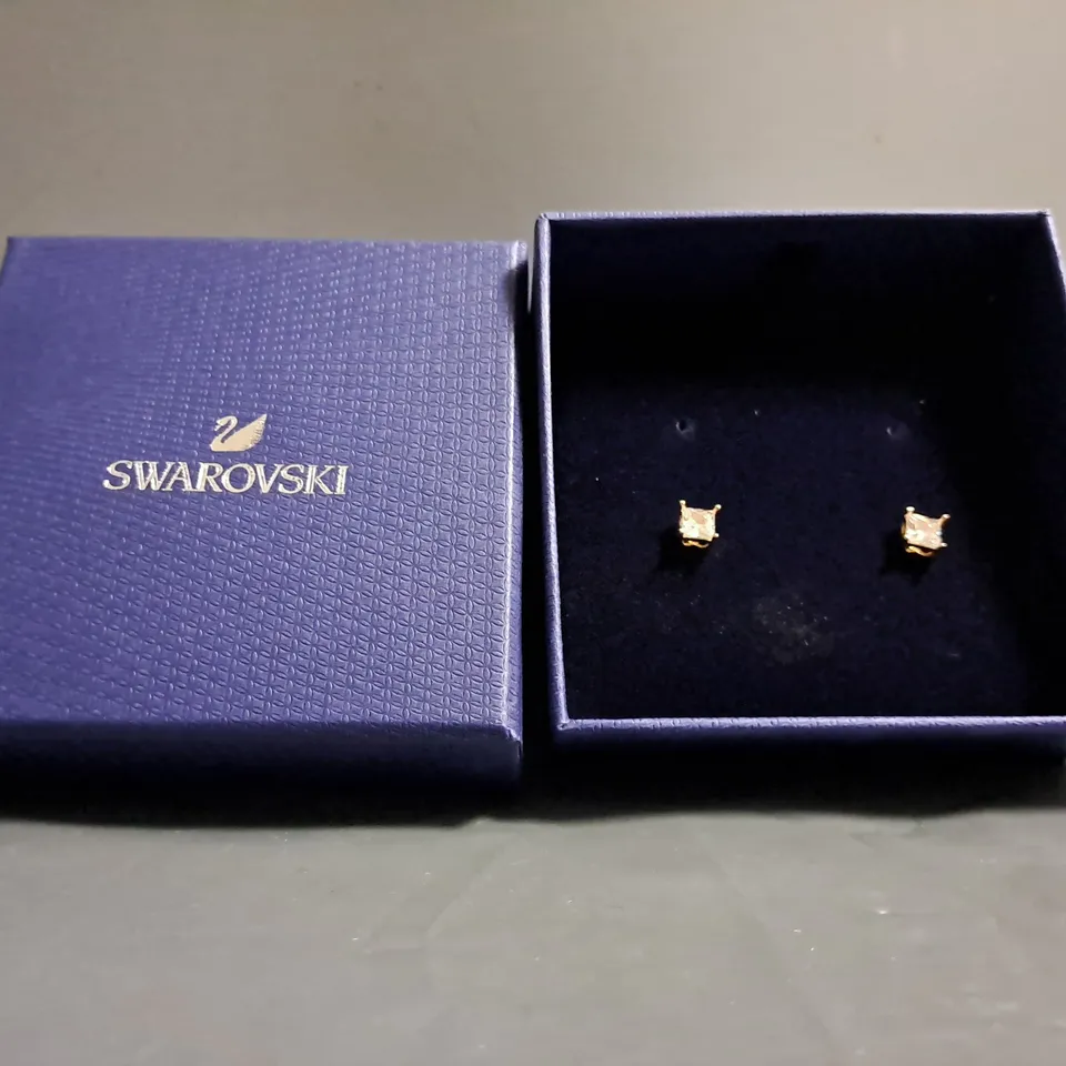 BOXED SWAROVSKI CRYSTAL ROSE GOLD EARRINGS