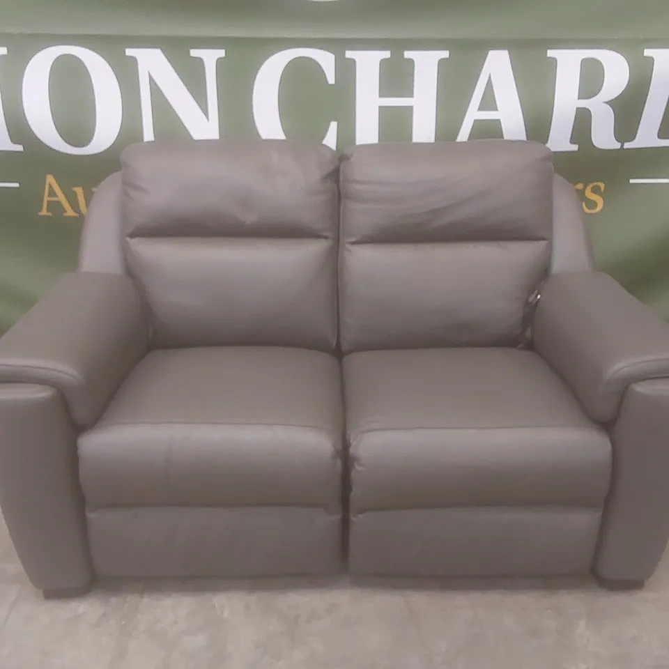 QUALITY DESIGNER ITALIAN MADE PARMA 2 SEATER LEATHER UPHOLSTERED ELECTRIC RECLINER LOVESEAT SOFA