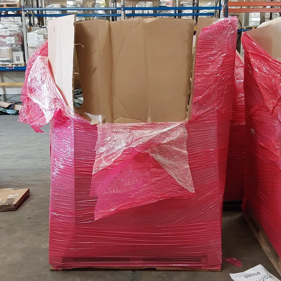PALLET OF ASSORTED CONSUMER PRODUCTS TO INCLUDE; ELECTRIC RICE COOKER, SMART CEILING FAN LIGHT, AUTOMATIC LITTER BOX, BABY ROCKING CHAIRS, MATTRESS TOPPER, GLOW FOAM STICKS ECT