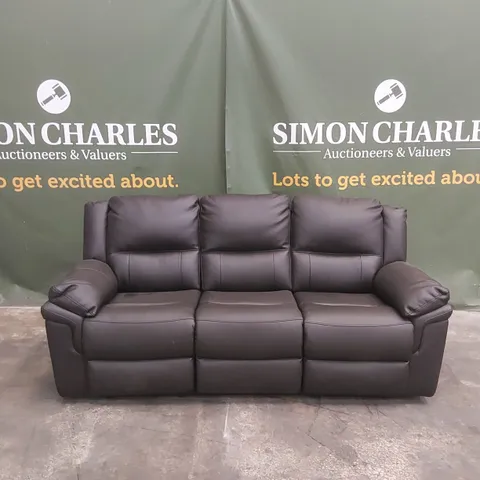 ALBION LUXURY FAUX LEATHER 3 SEATER HIGH BACK MANUAL RECLINER SOFA