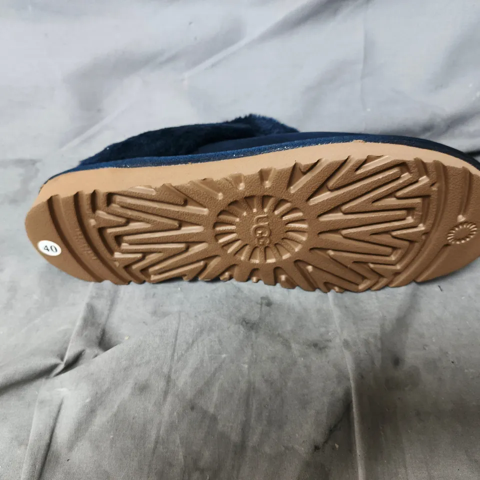 UNBOXED UGG WOMEN'S NAVY FUR-LINED SLIPPERS – UK 6 (EU 40)