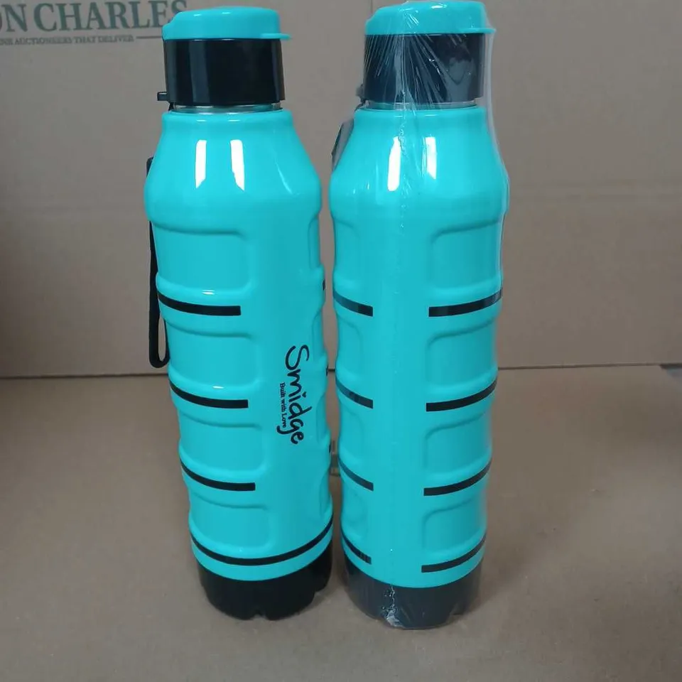 SET OF 2 WAVE WARM & COLD INSULATED STAINLESS STEEL BOTTLES