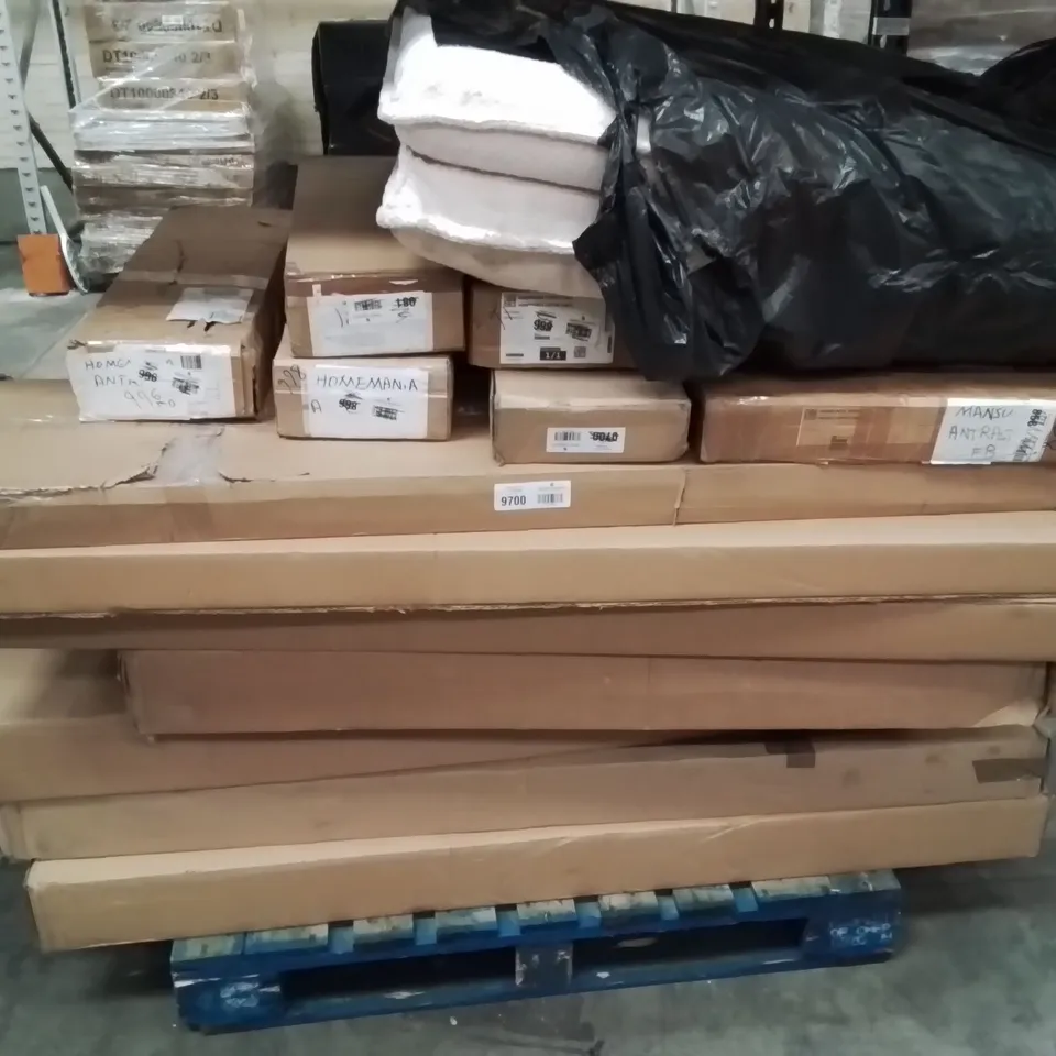 PALLET OF ASSORTED BOXED FURNITURE AND FURNITURE PARTS