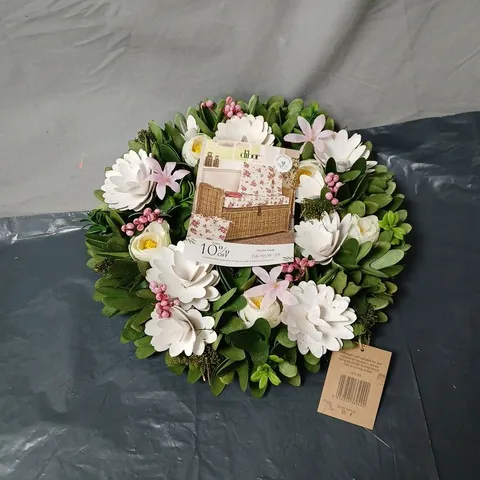 ARTIFICIAL FLORAL WREATH – HANDMADE HOME DECOR