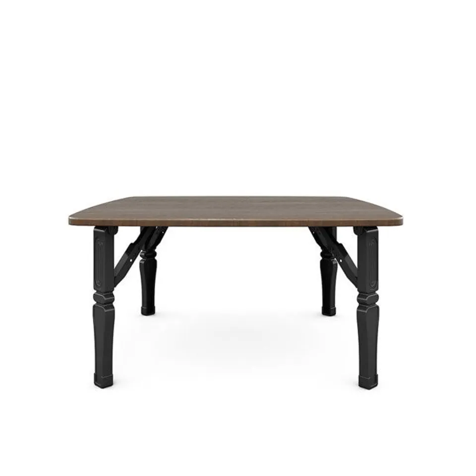 BOXED SQUARE 80CM FOLDING DINING TABLE  [BLACK]
