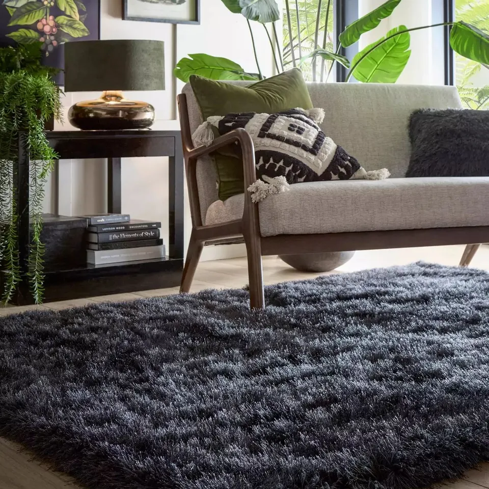 JAZZ SHAGGY RUG IN ANTHRACITE (120x170cm) - COLLECTION ONLY