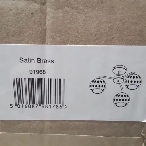 BOXED CEILING LIGHT SATIN BRASS 