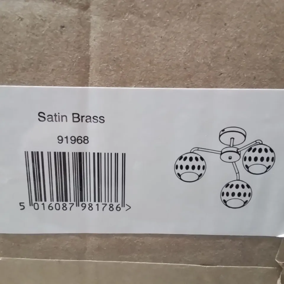 BOXED CEILING LIGHT SATIN BRASS 