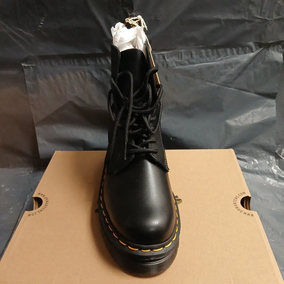 DR. MARTENS BLACK LEATHER AUDRICK 8-EYE COMBAT BOOTS – BOXED UK 5 