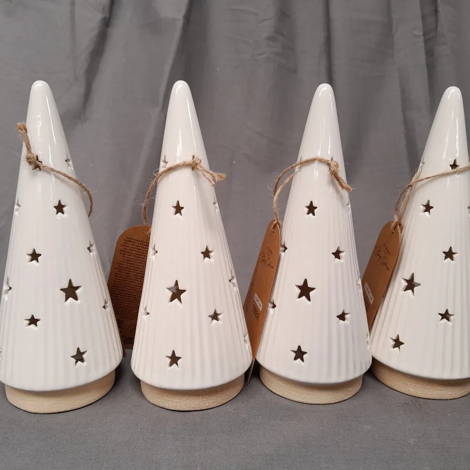BOXED AT HOME WITH STACEY SOLOMON SET OF 4 LIGHT UP DECORATIVE TREES