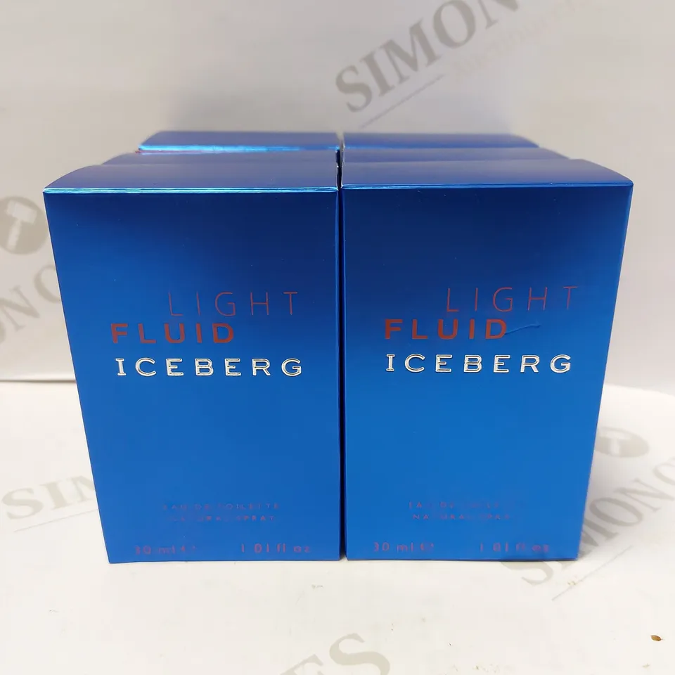 LOT OF APPROX 6 X 30ML ICEBERG LIGHT FLUID MAN EAU DE TOILETTE