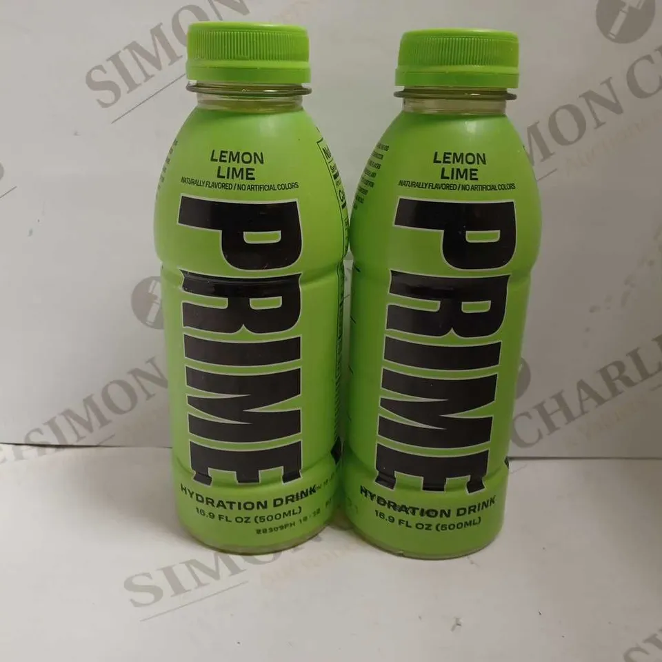 LOT OF 2 BOTTLES OF PRIME HYDRATION DRINKS (LEMON LIME)