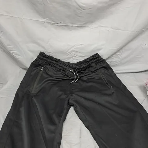 BLACK JOGGERS WITH DRAWSTRING WAIST AND ZIP POCKETS - L