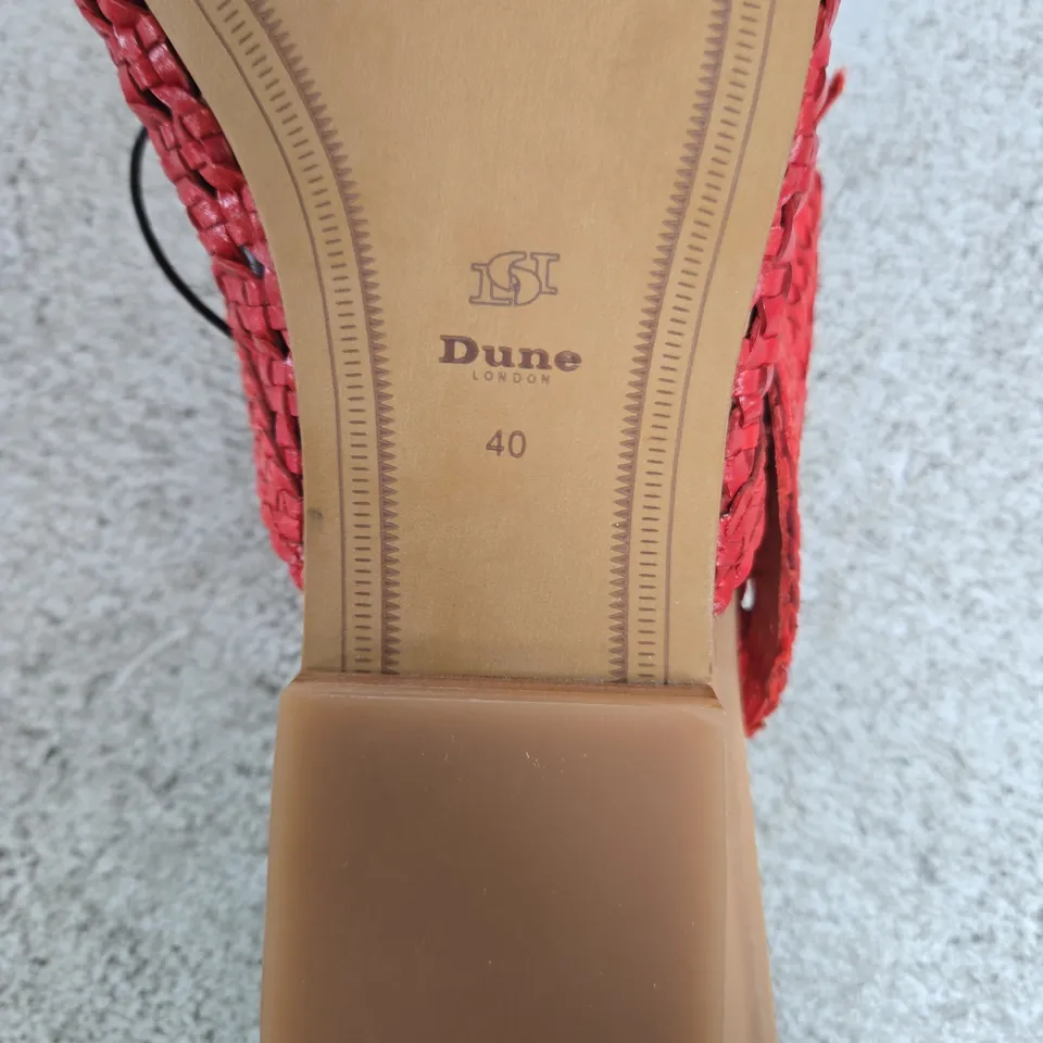 DUNE LONDON WOMEN’S RED WOVEN SLIP-ON SANDALS, UK 7 (EU 40)