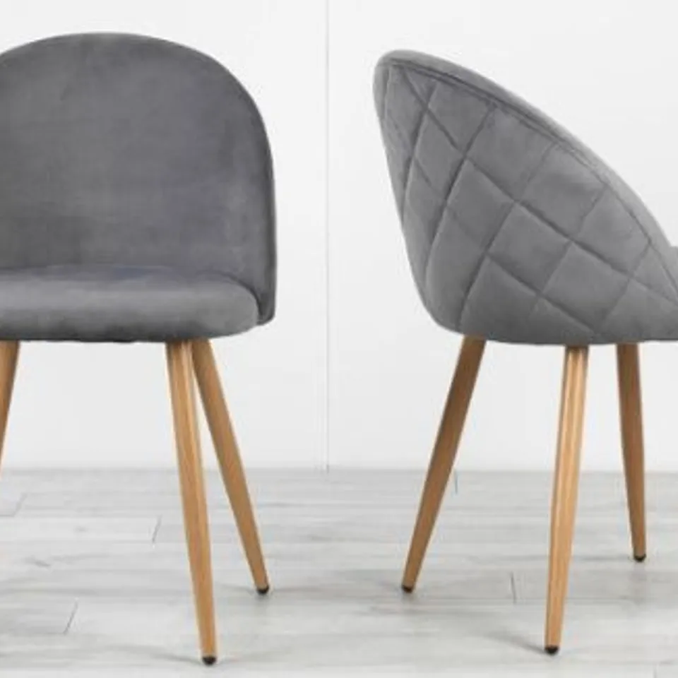 FOUR BRAND NEW BOXED LILY GREY DINING CHAIRS