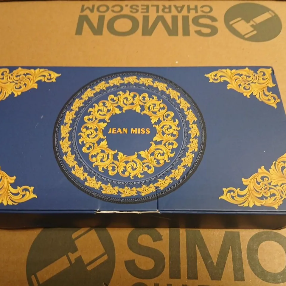 JEAN MISS PERFUME GIFT BOX – BLUE AND GOLD ORNATE DESIGN