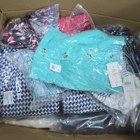 APPROXIMATELY 40 ASSORTED CLOTHING ITEMS IN VARIOUS SIZES, STYLES & COLOURS TO INCLUDE BRANDS SUCH AS LA MAREY, MUDFLOWER, CHARLOTTE WEST, ETC - COLLECTION ONLY