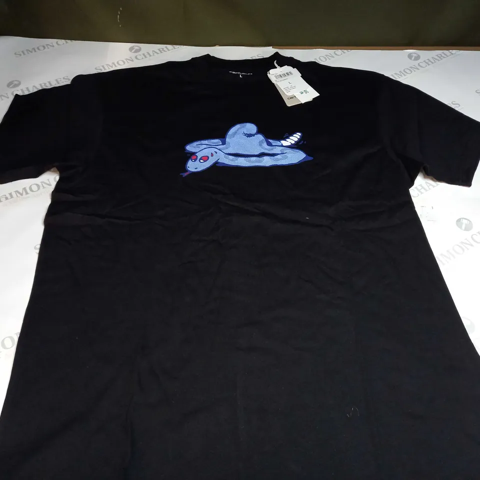 CARHARTT 'SNEK' TEE IN BLACK - LARGE