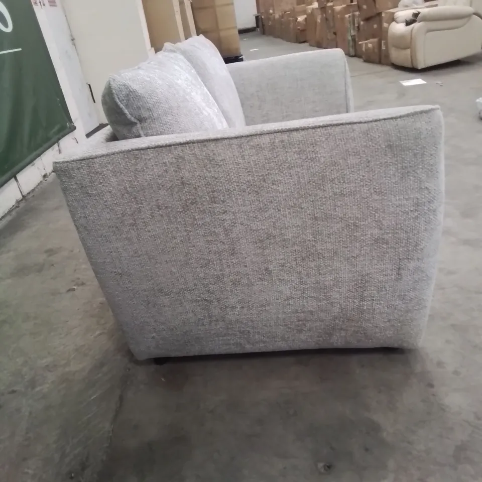 QUALITY DESIGNER URBANA 2 SEATER FABRIC UPHOLSTERED SOFA IN GREY