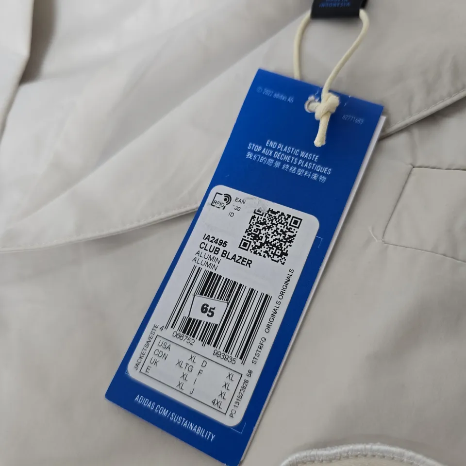 ADIDAS ORIGINALS CLUB BLAZER JACKET – BEIGE, UK XL
