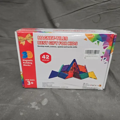 12 BOXED AND SEALED MAGNETIC BUILDING TILES 42-PIECE SET FOR KIDS