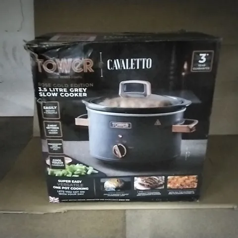 BOXED TOWER ROSE GOLD EDITION 3.5 LITRE GREY SLOW COOKER